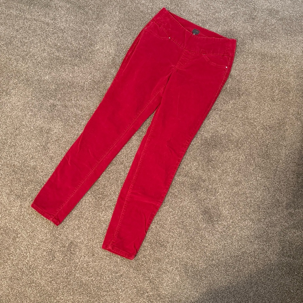 Jag Jeans Vibrant Red pull on corduroy leggings Size 6